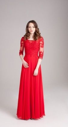 Vestido con cuerpo y mangas de encaje 